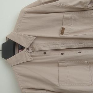 Chaps Ralph Lauren shirt heavy duty khaki button front long sleeve front pockets